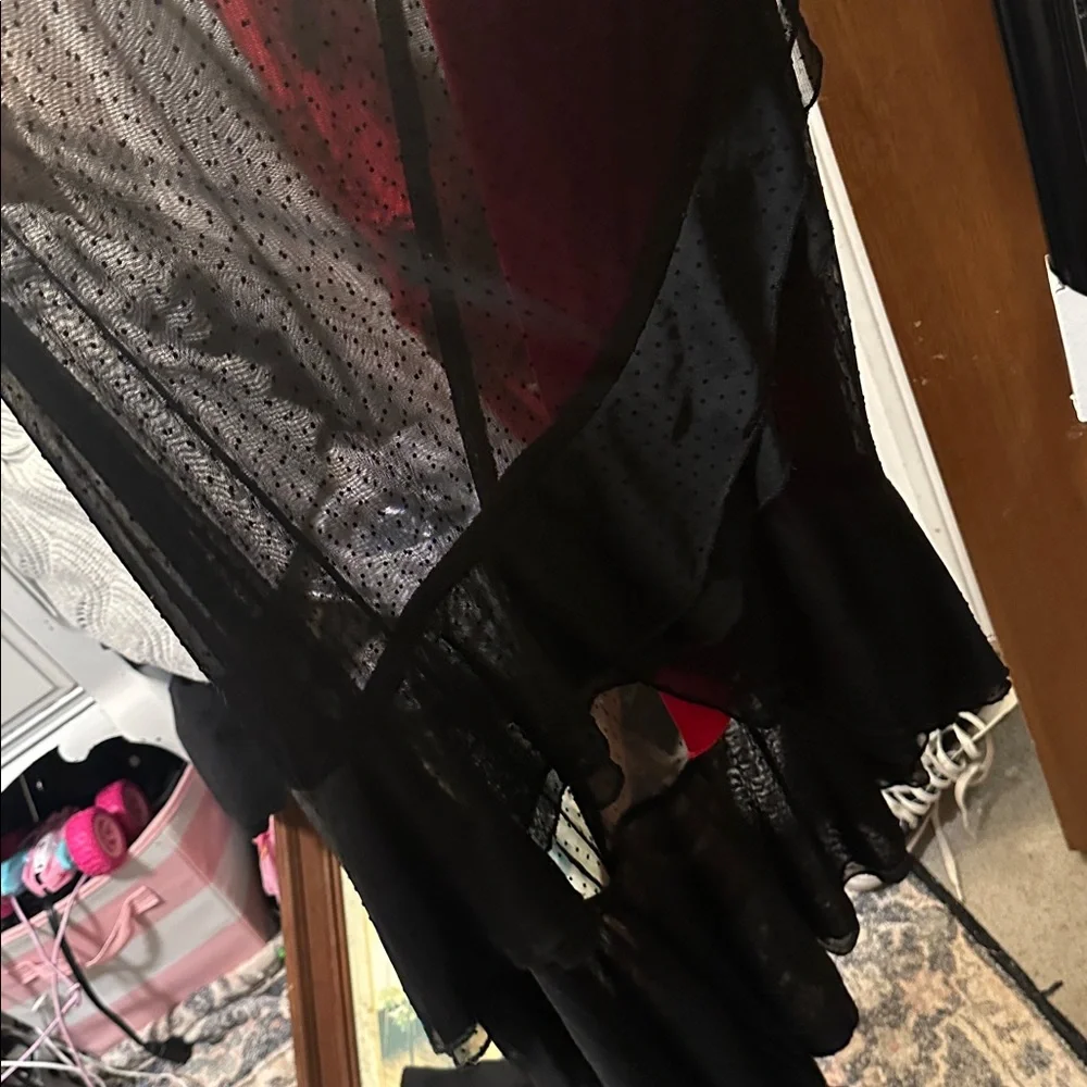 Vintage 90s Rampage Slinky Ruffle asymmetrical Slip Dress - Picture 4 of 4